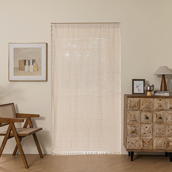 Sutuo Home Boho Door Window Curtains, Bohemian French Country Door Semi - Image 7