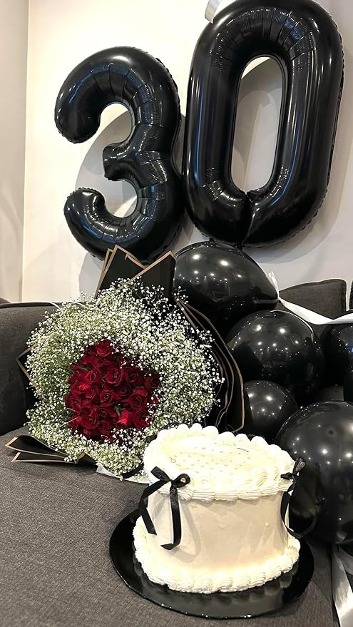 40 Balloon Number 40 Inch Black Balloons - Image 4
