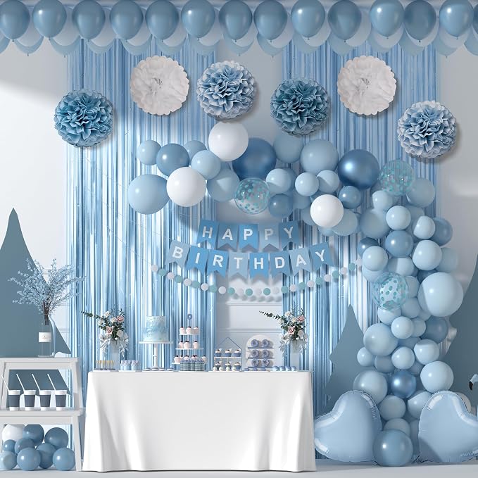 Light Blue Happy Birthday Party Decorations - Image 6