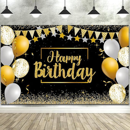 Tatuo Happy Birthday Decorations Backdrop Banner by Tatuo