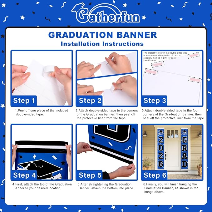 2026 Graduation Decorations, Congrats Grad Banner Backdrop - Image 3