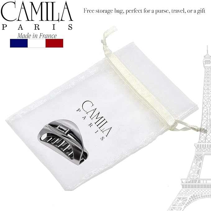 Camila Paris CP2412 French Hair Clip for Women Thick Hair for Long Curly Wavy Hair, Girls Hair Claw Clips Jaw, Durable Styling Big Claw Clip for Thick Hair, Strong Hold No Slip Grip, Made in France