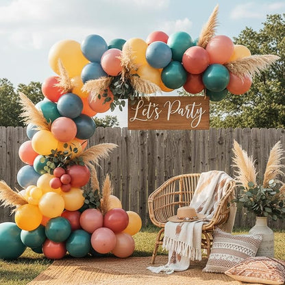 RUBFAC Boho Rainbow Balloons 120pcs 12 Inches Assorted Color Latex Balloons - Image 7