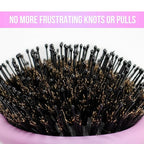 SimplyHair Ultimate Hair Extension Brush & Detangler Anti-Static, Dual Bristle Design, Soft Boar Bristle, Great for All Hair Types & Extensions - Pink & Purple Ombre Brush Ideal for Adults & Kids