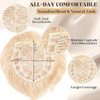 Short Hair Topper for Thinning Hair 4 Inch Short Pixie Cut Toppers Pieces Natural Curly Synthetic Black Wiglets Hairpieces (Golden Blonde, 4 inch)