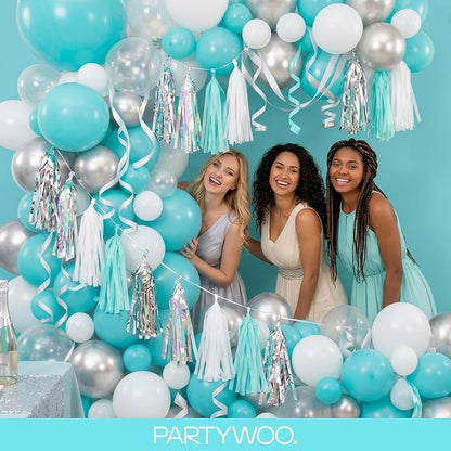 PartyWoo Teal Balloons 140pcs Turquoise Dark Teal Color 5 Inch | 18 12 10 5 - Image 5