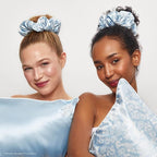Kitsch x Bridgerton Satin Pillowcase with Zipper for Hair Skin, Softer Than Silk Pillow Cases, Wrinkle-Free, Cooling Satin Pillow Covers, Bridgerton - Toile De Blue, King Size (19x36)