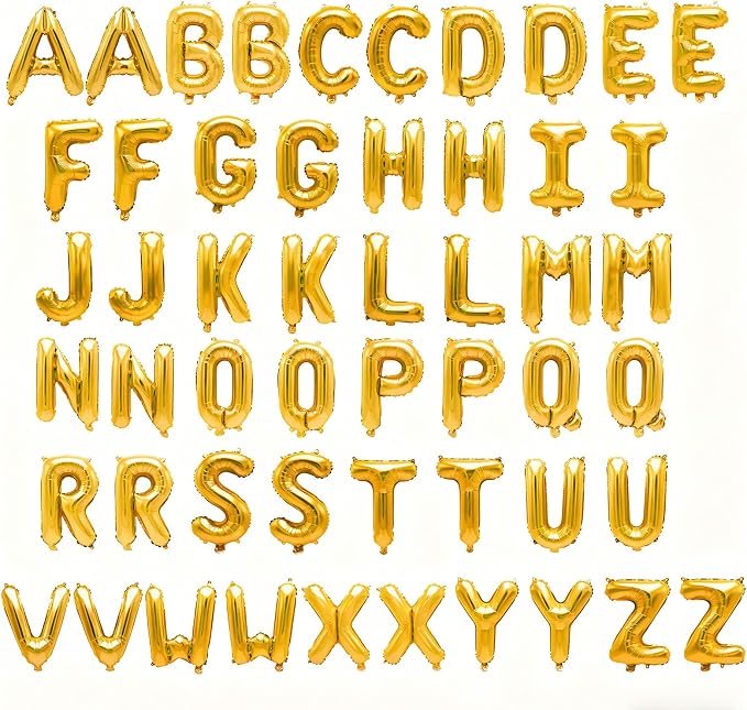 52 Pcs Gold Letter Balloons, Custom 2 Set A-Z Set - Image 2