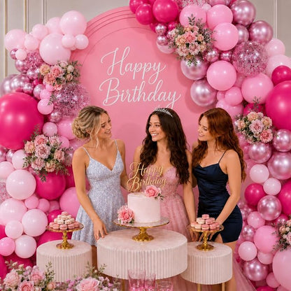 Pink Balloon Garland Arch Kit 156 Pcs Different Sizes 18 12 10 5 Inch Hot Pink - Image 3