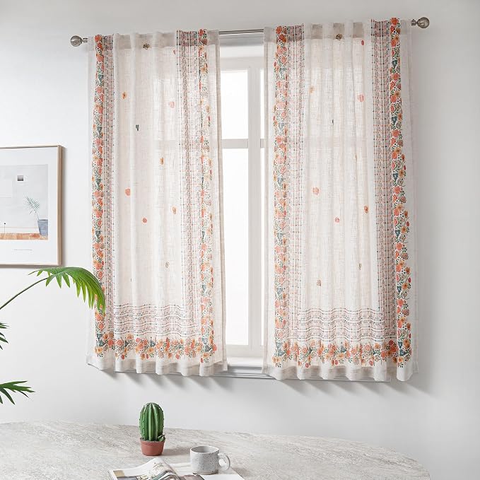 MYSKY HOME Boho Floral Curtains by MYSKYHOME