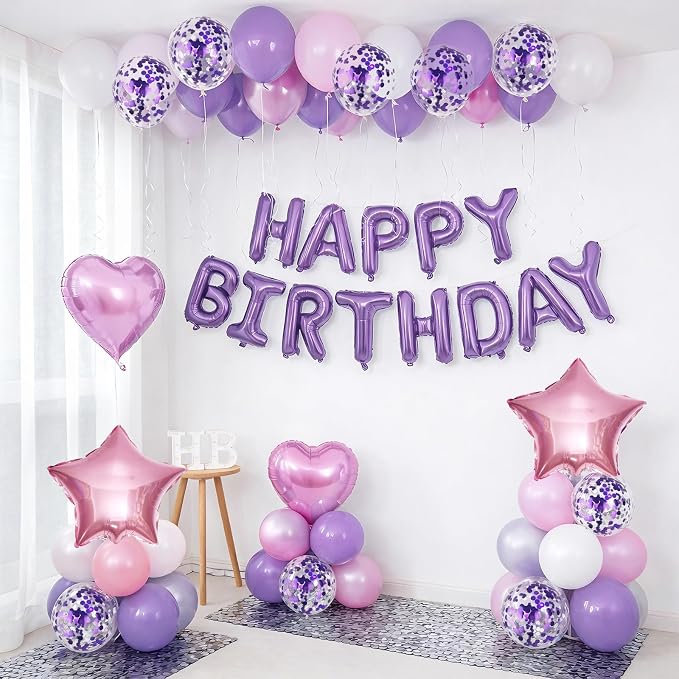 Pink Purple Birthday Decorations - Image 3