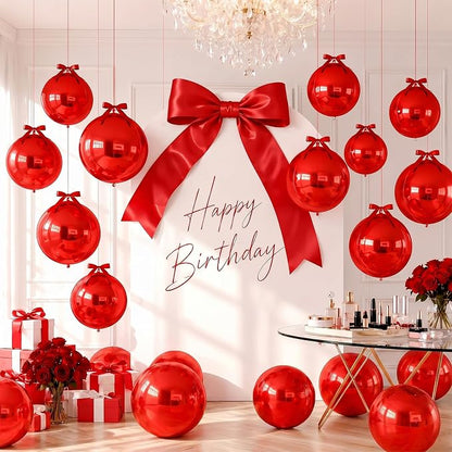 Red 4D Round Foil Balloons - Image 7