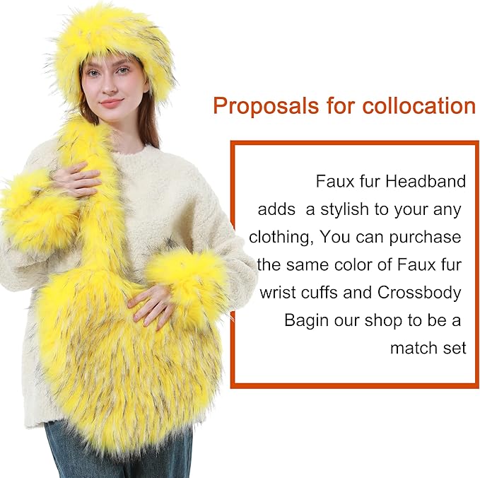 Faux Fur Headband for Women Winter Earwarmer Earmuff with Elastic