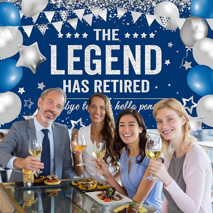 Retirement Banner Party Decortions The Legend Has Retired Banner Decor - Image 4