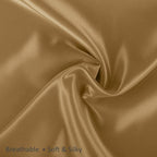 BLISSFORD Satin Pillowcase with Zipper, for Hair and Skin Care, Feels Soft and Cool Like a Silk Pillowcase, Gold Satin Pillow Cases 2 Pack, Slik Pillow Cover, Standard Size - Set of 2