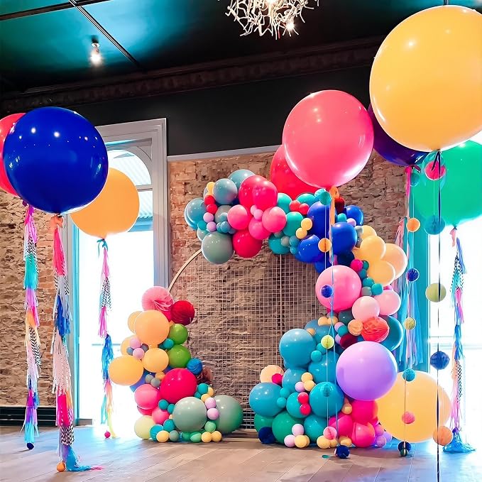 Rainbow Balloons Assorted Colors 125pcs 5 Inch Birthday Balloons - Image 5