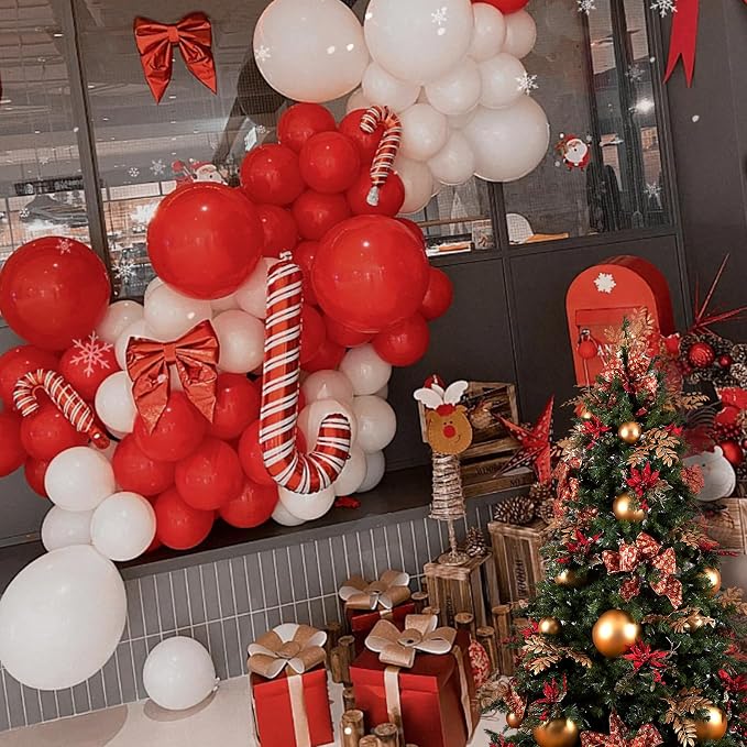100pcs Red and White Balloons 12 Inch Thickened Latex Red White Balloons - Image 7