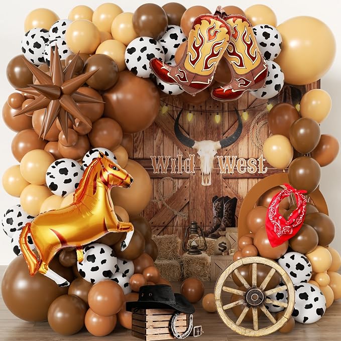 104pcs Western Cowboy Balloon Garland Arch Kit by Jenlion