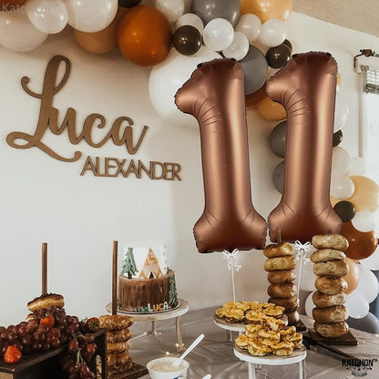 KatchOn Coffee Brown Number 11 Balloon 40 Inch, 11th Birthday Balloon Decor | - Image 5