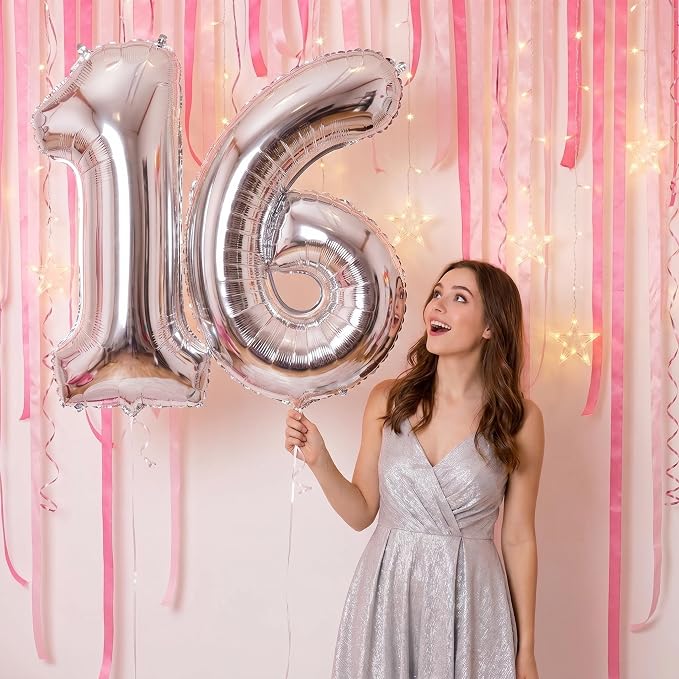 YPSelected 32 Inch Large Foil Helium Number Balloon Birthday Wedding Party 0-9 - Image 2