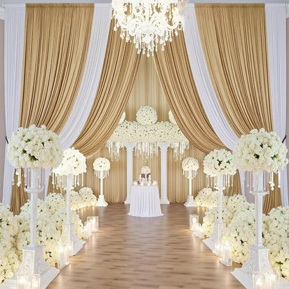 40ft×14ft Long Champagne Backdrop Curtain - Image 6