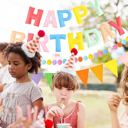CANREVEL 3 PCS Pre-Strung 3D Happy Birthday Banner Decorations, Pastel | - Image 2