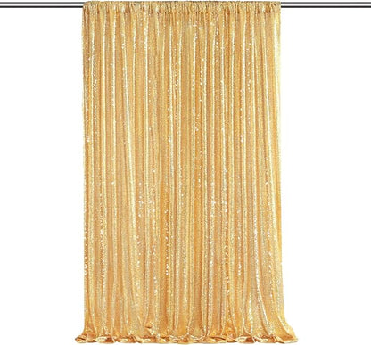 Gold Sequin Backdrop Curtains-1 Panel 5FTx8FT Gold Backdrop by SoarDream