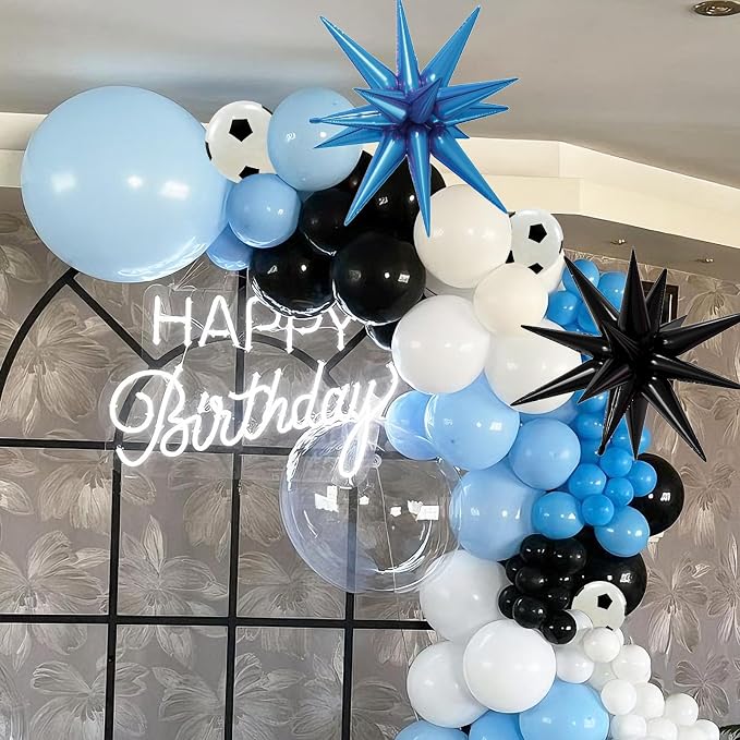 Soccer Balloons, 12inch Black Blue White Balloons, Football Printed Balloon - Image 7