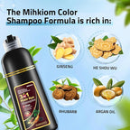 Dark Brown Hair Dye Shampoo 3 in 1 for Women & Men, 100% Hair Color for Gray Hair Coverage - Natural Plant -Champu Para Canas, Champu Para Pintar el Pelo