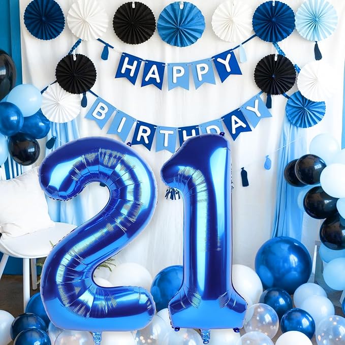 Navy Blue 21st Birthday Balloons - Image 5