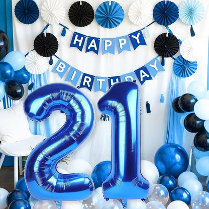 Navy Blue 21st Birthday Balloons - Image 5