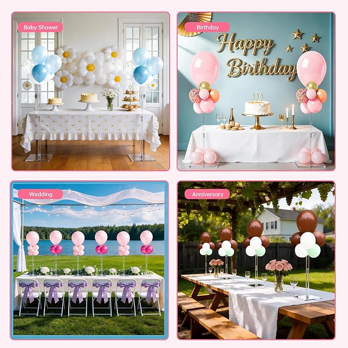6 Pack Clear Acrylic Balloon Stands - Image 7