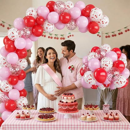 Red and Pink Cherry Balloons, 12 Inch Red Pink Cherry Printed Balloon and - Image 5