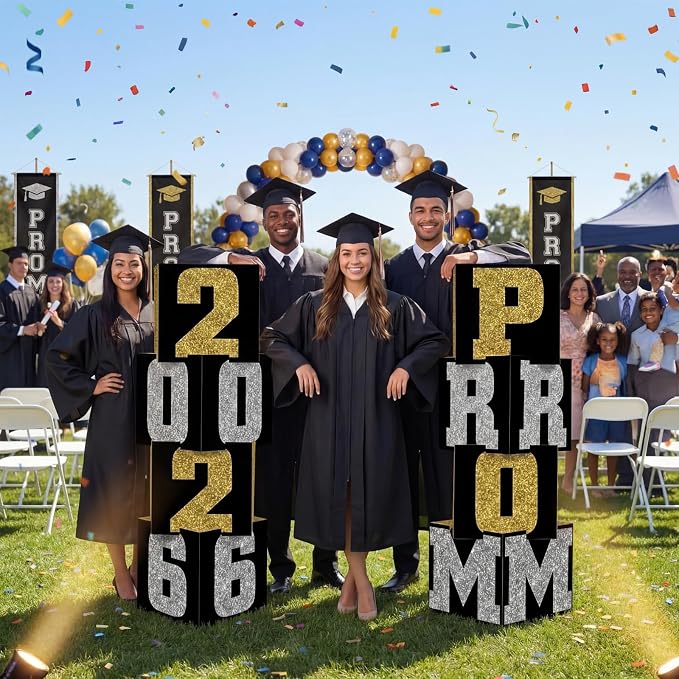 Queekay 8 Pcs Prom Column Standup Photo Booth Decorations 2026 Prom Backdrop - Image 6