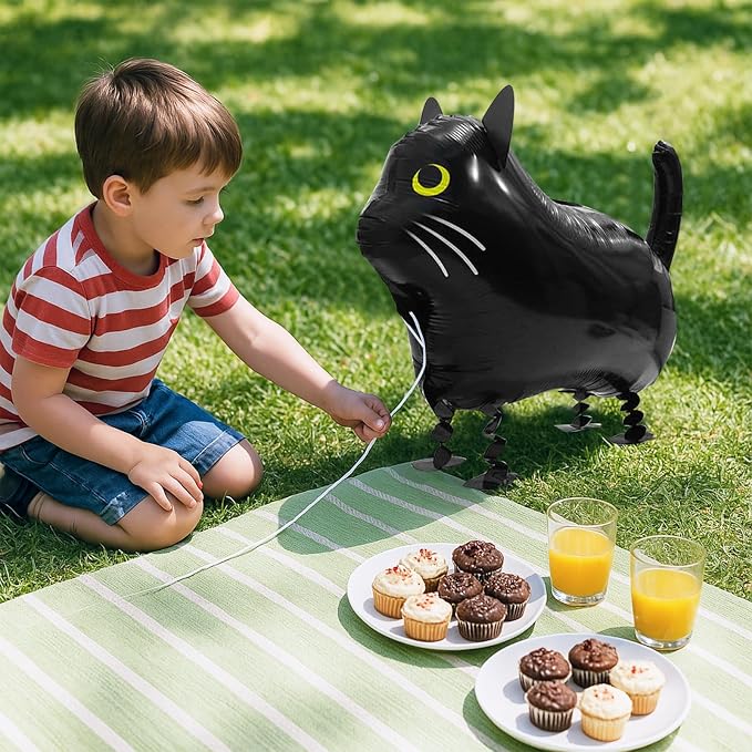 8-Pack Walking Cat Balloons – Cute Foil Kitty Balloons - Image 7