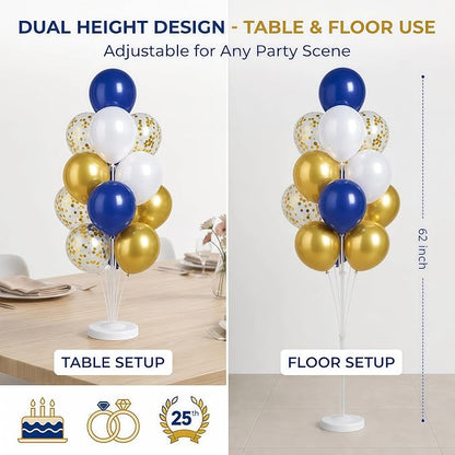 2Set Blue Gold Balloon Column Stand Kit - Image 6