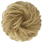 FESHFEN Messy Bun Hair Piece - Elastic Wavy Curly Hair Bun Scrunchies Extensions Synthetic Chignon Hairpieces for Women Girls, Light Golden Blonde 1.5 oz