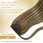 Ve Sunny Hair Extensions Ponytail Real Human Hair Wrap Around Clip in Ponytail Hair Extensions Straight Extensions Human Hair for Women Medium Brown Highlighted Caramel Blonde 22inch 80G 80G