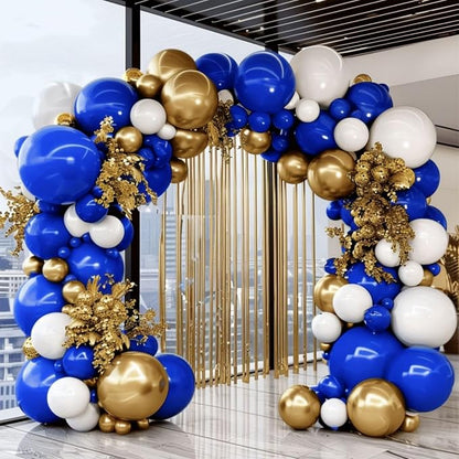 Royal Blue and Gold Balloon Garland Arch Kit - Image 4