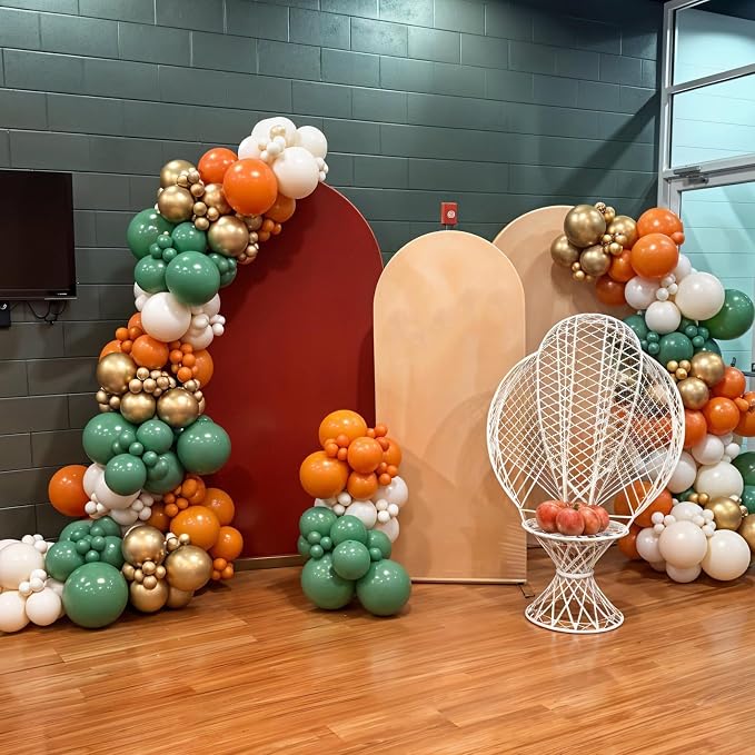 Fall Balloon Garland Arch Kit, Burnt Orange Sage Green White Nude Metallic Gold - Image 5