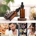 24 Pack,1oz Glass Dropper Bottle, Amber Tincture Bottles with Dropper,Pretty Finish for All Kinds of Liquids,Oil Bottles for Hair- Stronger Suction ideal for Leakproof Travel