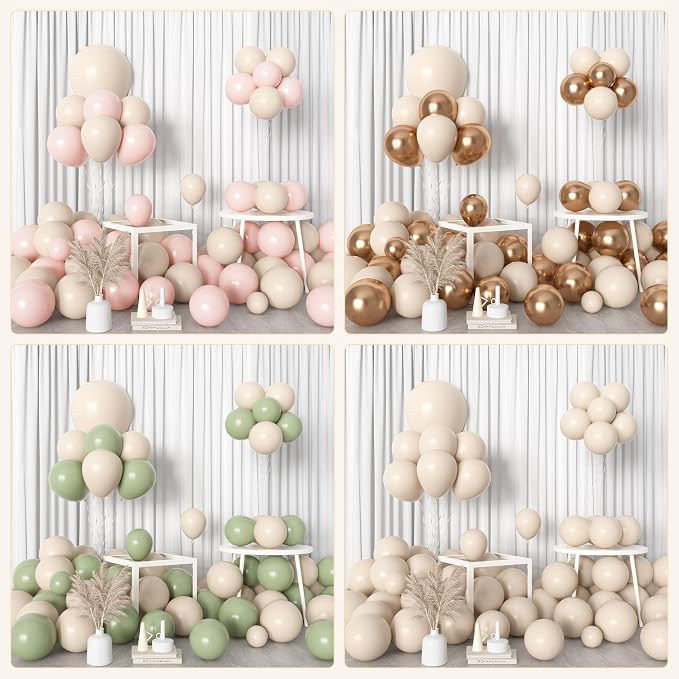 Amandir 153pcs White Sand Balloons Arch Garland Kit Different Sizes | 18 12 10 - Image 6