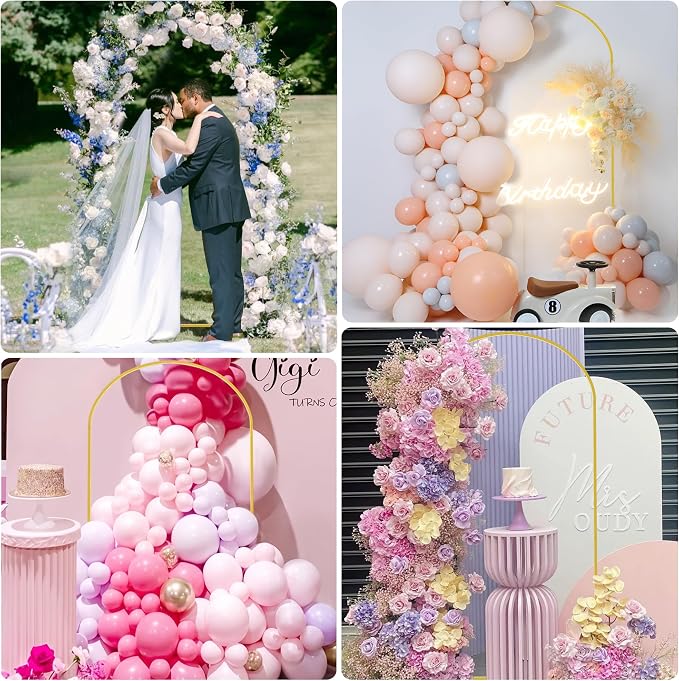 Asee'm 6.6FT Gold Metal Arch Backdrop Stand Wedding Balloon Background | Arched - Image 6