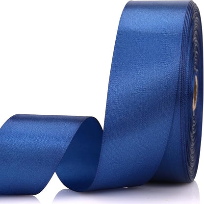 1-1/2 Inch 60 Yards Deep Blue Solid Satin Ribbon by Unknown