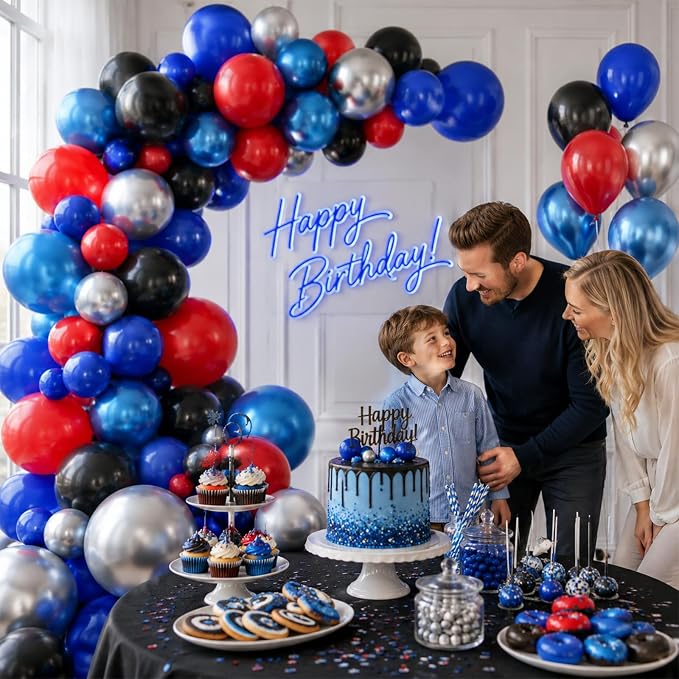 Paready Red Black Blue Balloons Set - Image 4
