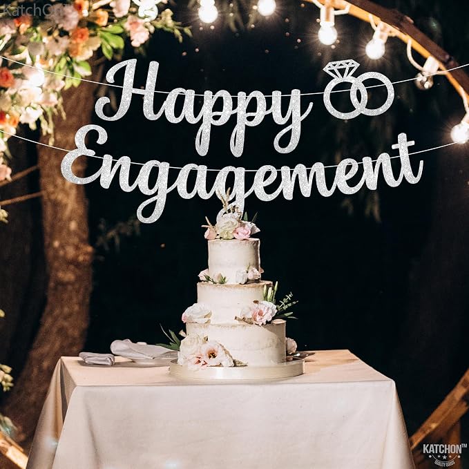 KatchOn, Glitter Happy Engagement Banner, Pre-Strung - Image 8
