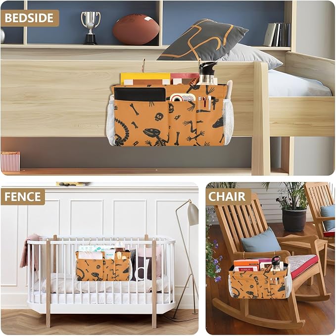 Bedside Caddy Metal Frame Hanging Organizer Bunk Bed Dorm Accessories Hook And - Image 8