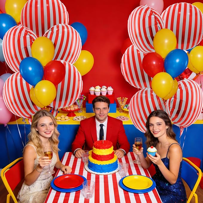TONIFUL 30Pcs 18 Inch Round Balloons Large Red White Round Shape Foil Balloons - Image 5
