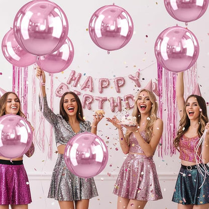 10Pcs Pink Round Foil Balloons, Metallic Light Pink Foil Baloon - Image 8