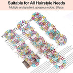 JessLab Spiral Hair Ties, 20 Pcs Traceless Phone Cord Hair Ties No Crease Spiral Bracelet Plastic Coil Ponytail Holders No-Damage Headband Hair Accessory for Girls Women Ladies Gift, Mix Color 5